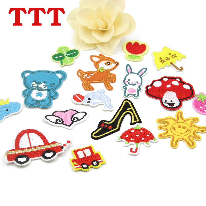 Cartoon motif Mini cloth patch Hole Clothes Stick Clothes Breaking Hole Patch Flowers patch Jeans Cloth Patch Small Breaking Hole Patch Zhang