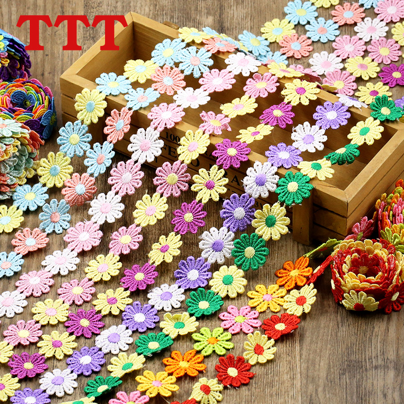 Color lace edge lace accessories Decorative clothes Clothing water-soluble flower fabric Lace belt diy handmade material