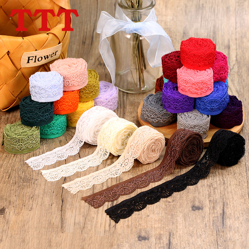 Color stretch lace clothes lace fabric handmade DIY clothing neckline black lace trim accessories decoration