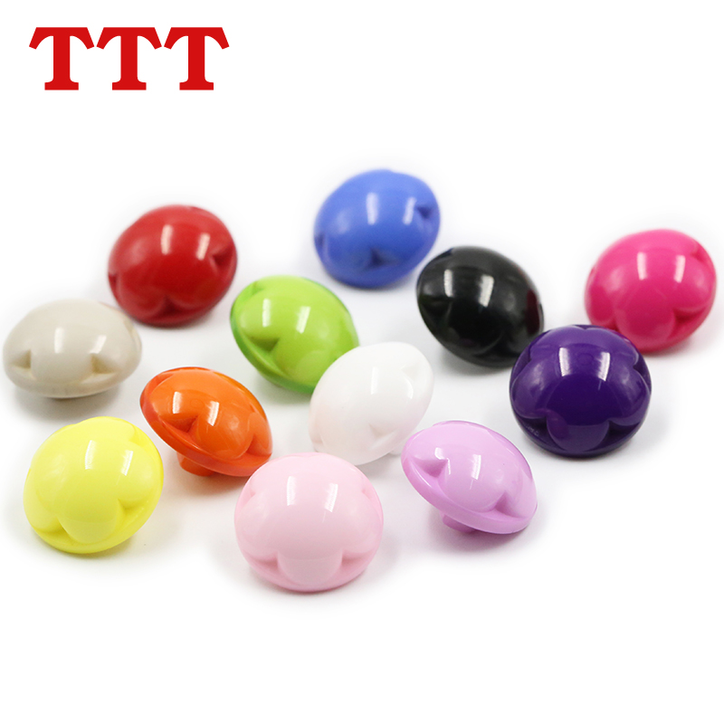 High-grade round flower button color resin button Children's baby girl coat coat clothes button decorative buckle