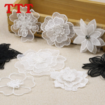 Lace organza white cloth patch size clothes decals decoration patch embroidery paste flower DIY accessories