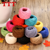 Color vintage jut hemp rope handmade cotton hemp rope binding rope DIY bottle weaving material