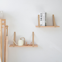 Japanese wall rack wall shelf Wall Flat partition living room bedroom storage rack solid wood wall decoration shelf