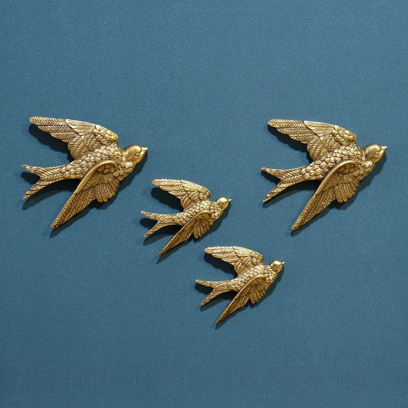 European retro light luxury flying swallow wall decoration living room bedroom wall decoration small swallow decoration wall hole blocking decoration
