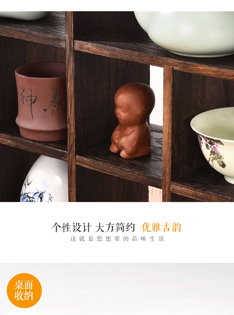 架 多 wood gỗ rắn treo tường Trung Quốc hiện đại tối giản giá đỡ kệ trà cổ vật bảo tàng - Kệ kệ gỗ nhỏ