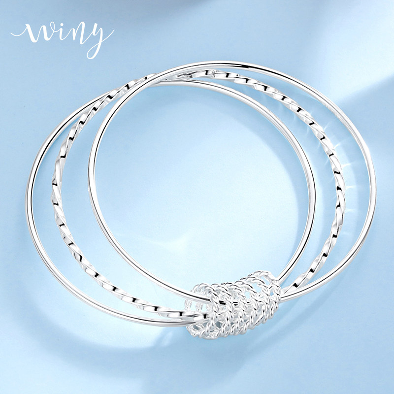 WINY three life three years silver bracelet female 9999 sterling silver bracelet silver bracelet silver bracelet young send girlfriend silver bracelet