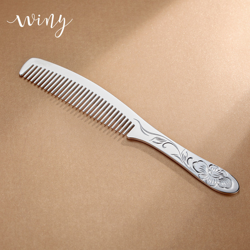 Winy Silver Comb 999 Sterling Silver Scraping Full Handmade Yunnan Snowflake Silver Comb Doye Silver Comb New Year Gift