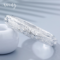 Winy silver bracelet female sterling silver 999 foot silver bracelet closed hollow Peacock bracelet silver send mother silver jewelry