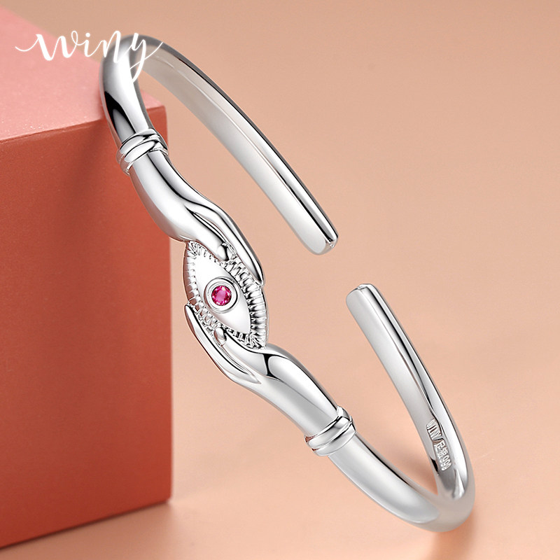WINY999 sterling silver bracelet women net red cold wind fashion contracted first silver bracelet devil's eye silver bracelet silver ornaments