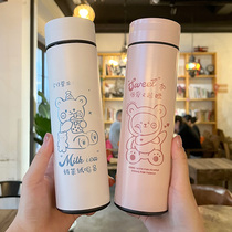 High face value womens water glass 304 stainless steel mesh red insulated cup office tea-making portable student mug lovers