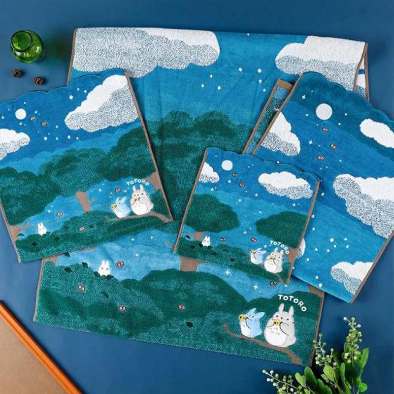 Foreign Trade Original Starry Sky Glow-In-The-Dark Pure Cotton Untwisted Yarn Cartoon Embroidery Soft Absorbent Towel Bath Towel Face Towel