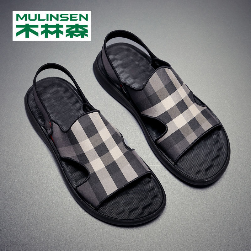 Mulinsen sandals men's outer wear 2020 summer new outdoor word sandals Korean style trend personality net red slippers
