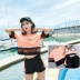 Áo tắm thể thao nữ ba mảnh ngắn tay boxer áo tắm áo tắm mỏng lửng giản dị nữ sinh nóng bỏng 	bộ áo tắm 2 mảnh Bộ đồ bơi hai mảnh