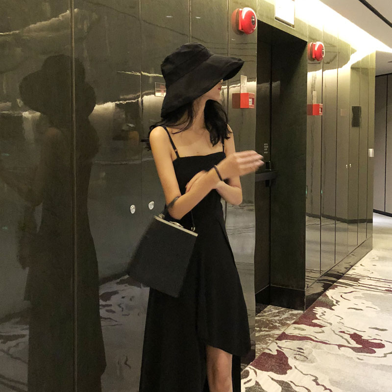 VK旗艦店 韓系吊帶不規則拼接長版無袖洋裝