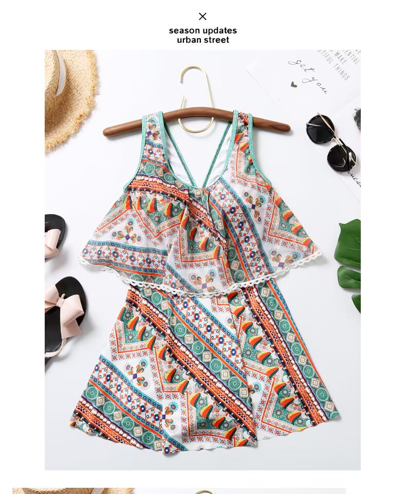 Thời trang cặp đôi đồ bơi một mảnh váy phẳng góc thép hỗ trợ ngực nhỏ tụ tập che bụng thon gọn nữ áo tắm nam quần đi biển - Vài đồ bơi 	đồ đi biển đôi hà nội