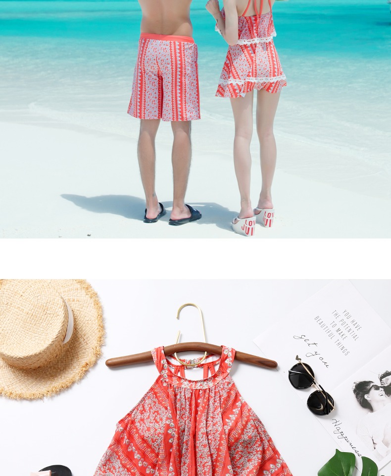 Cặp đôi Đồ bơi Thời trang Quần dài nam Quần dài Suối nước nóng Váy một mảnh Bảo thủ che bụng Bụng nhỏ Ngực nhỏ Đồ bơi Phụ nữ - Vài đồ bơi 	đồ đôi gia đình đi biển