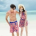 Cặp đôi đồ bơi ngực nhỏ tập hợp thép tấm chia góc phẳng che bụng áo tắm nữ phiên bản Hàn Quốc của quần lửng nam mùa xuân nóng bỏng