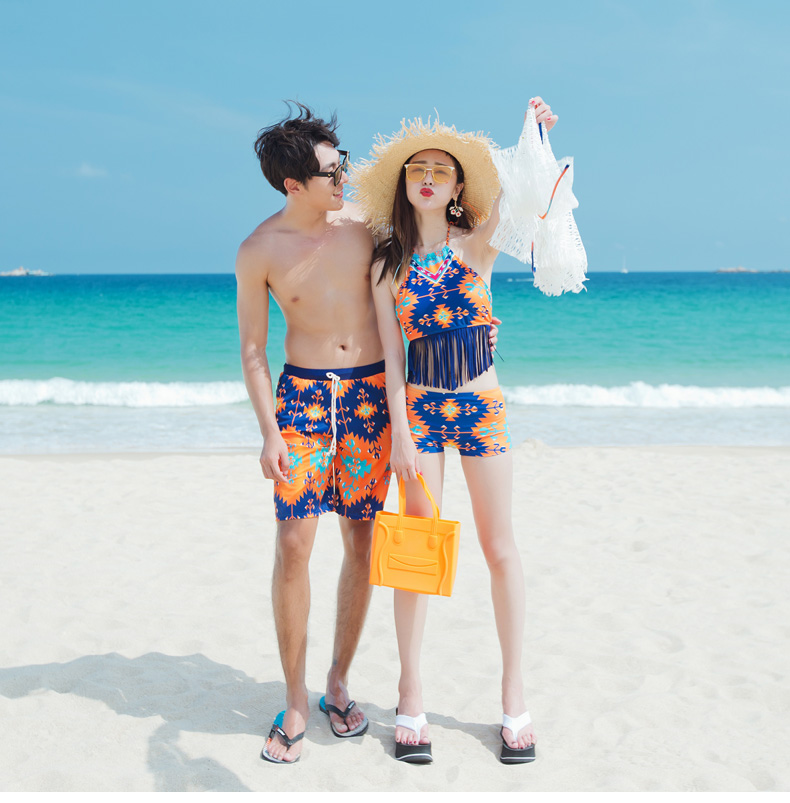 Cặp vợ chồng mới bơi tấm thép tập hợp ngực nhỏ bikini áo tắm ba mảnh nữ quần đi biển spa mỏng - Vài đồ bơi 	đồ đôi gia đình đi biển