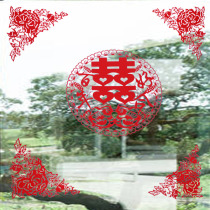 Wedding supplies wedding venue Glass stickers wedding room decoration stickers wedding room glass windows a happy post