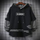 Boys sweater 2022 spring and autumn new middle and big children's hooded fake two-piece top children's loose jacket Korean version of the tide