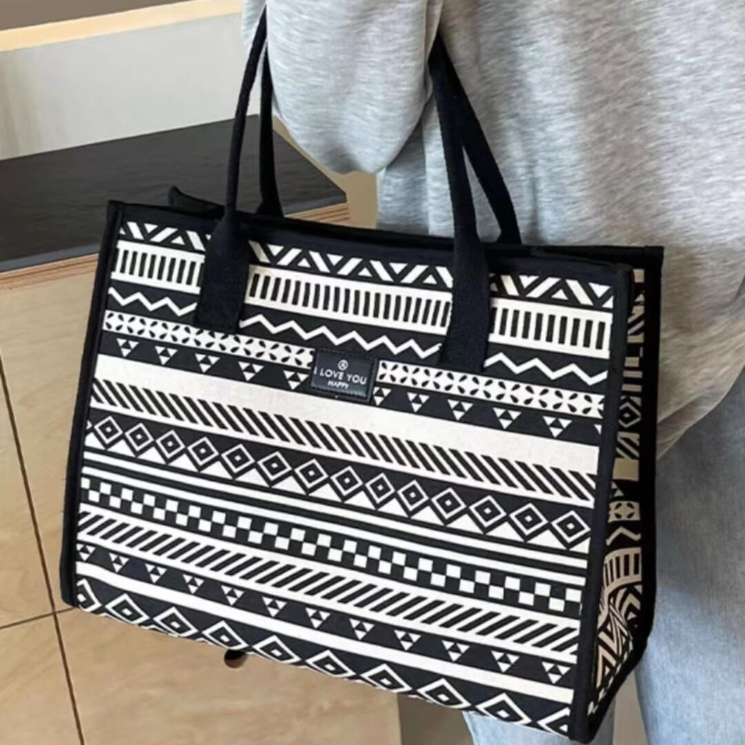 2025 сумка-тоут большой емкости, новая женская сумка через плечо, холщовая сумка, сумка для ланча, дорожная сумка для поездок на работу