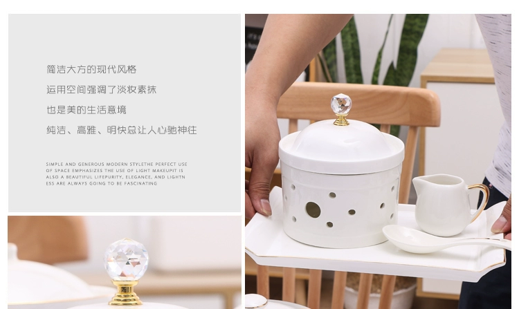 Tổ yến bọc kín 盅 鲍 bát bào ngư cánh nóng nhà hàng khách sạn bộ đồ ăn bằng gốm a soup lò tráng miệng tráng miệng tô ăn cơm