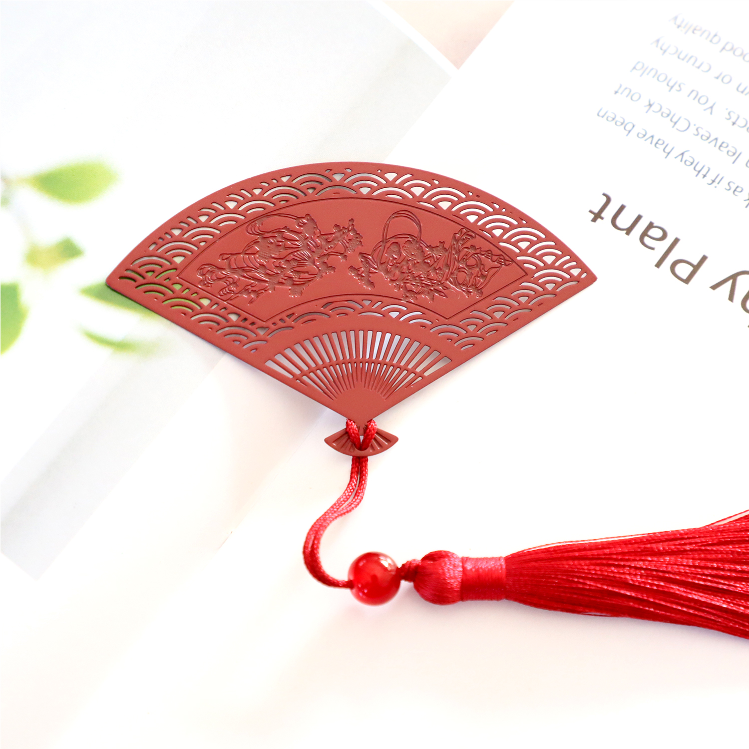 Pearl Hills River Fan Face Bookmark Classical China Wind Delicate Stationery Metal Art And Fresh Graduation Gift Festival