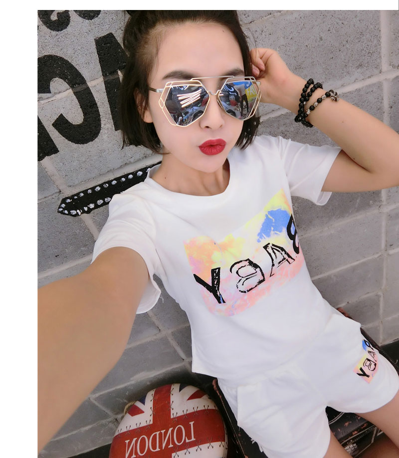 2018 đồ ngủ mùa hè của phụ nữ cotton ngắn tay quần short Hàn Quốc phiên bản có thể được đeo bên ngoài mùa hè junior học sinh trung học nữ nhà dịch vụ phù hợp với