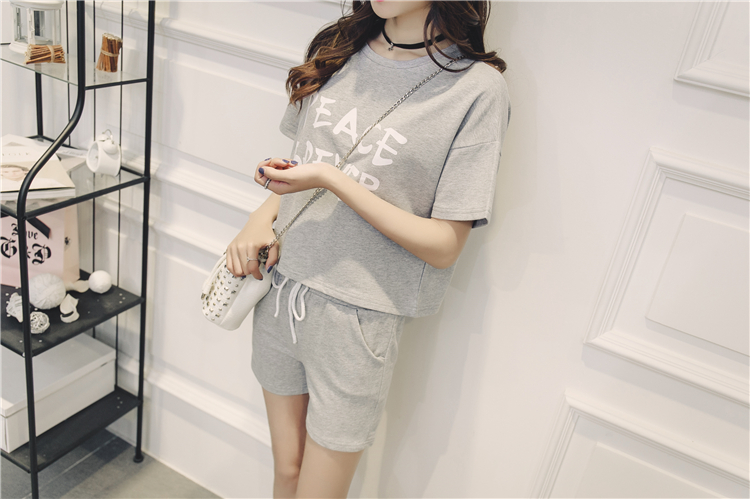 2018 đồ ngủ mùa hè của phụ nữ cotton ngắn tay quần short Hàn Quốc phiên bản có thể được đeo bên ngoài mùa hè junior học sinh trung học nữ nhà dịch vụ phù hợp với