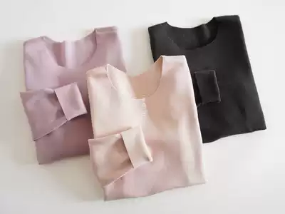 Xia Sang Xpress cut boneless underwear Boys and girls round neck warm German velvet autumn clothes single-sided grinding 320g