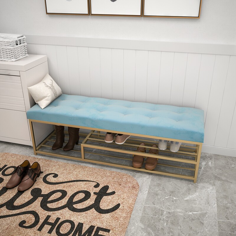 Light luxury shoe stool home door entry door wearing shoe stool Nordic entry soft bag cushion shoe cabinet can sit bench