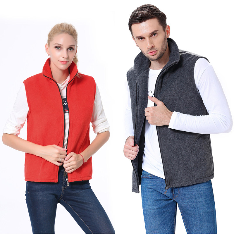 New fleece vest work clothes men and women fleece vest vest vest spring and autumn outdoor fleece vest autumn and winter printing