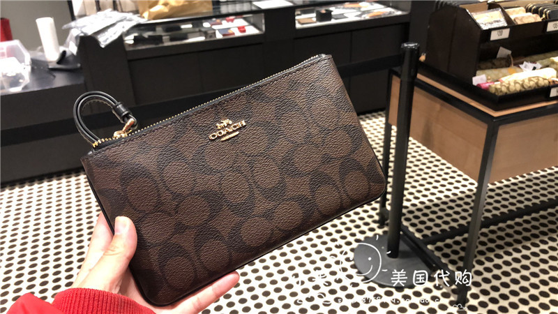 Shanghai Spot Goods Direct Purchase from the Usa Coach Women's Long Large Coin Purse Clutch with Leather Strap