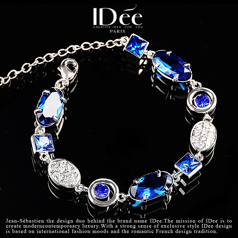 France's IDee Sapphire Temperament Handmade Female Tide Crystal Wins small crowdDesign fashion ornament 2022 New