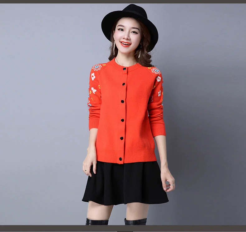 Đặc biệt hàng ngày mùa xuân và mùa thu của phụ nữ nhỏ đan áo len lỏng ngắn áo len hoang dã áo khoác đan phụ nữ - Cardigan áo ghi lê len