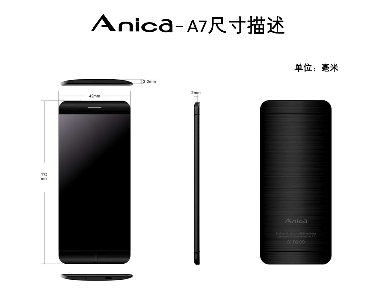 Anica A7 mới siêu mỏng thông minh cảm ứng siêu nhỏ mini card học siêu nhỏ điện thoại di động