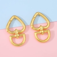 Золотой металлический брелок в виде сердечка, 27mm, 44mm