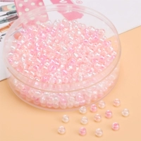 3# розовый | Стеклянные рисовые шарики единорог кристалл цирконий 4 мм размер пор около 1 мм 10 г/упаковка около 160 кусочков