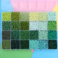 41#24 сетка | Набор зелёных рисовых бусин в коробке 3 мм 15 г в сетке около 12000 шт/коробка