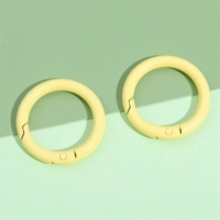 3 # светло-желтый | сплав, окрашенный распылением, разноцветный, круглой формы, около 30 мм, 2 шт.