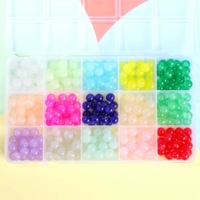 5#15 сетка | Набор одноцветных стеклянных шариков толщиной 8 мм, 20 штук в каждой сетке, всего около 300 штук в коробке.