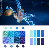 ?1#8 сетка | синие окрашенные рисовые бусины диаметром 3 мм, 13 грамм в сетке, всего около 3400 штук.