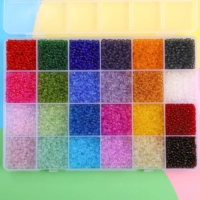 34#24 сетка | Набор прозрачных стеклянных рисовых бусин диаметром 3 мм, 15 г в сетке, примерно 12 000 штук в коробке.