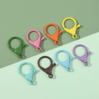 49 # Случайно смешанные цвета | Застежка-карабин из сплава, окрашенная распылением 24х34мм 10 шт.