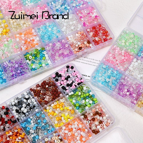 Стеклянный набор, бусины, браслет из бусин, браслет из бисера ручной работы, аксессуар, аксессуары, 15 ячеек