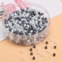 3# черно -белый | Стеклянные рисовые шарики единорог кристалл цирконий 4 мм размер пор около 1 мм 10 г/упаковка около 160 кусочков