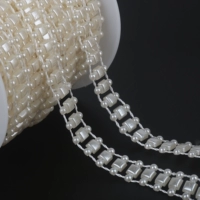 8# квадрат | Цепочка из АБС-жемчуга бежевого цвета, ширина 12мм, около 2 м/упак.