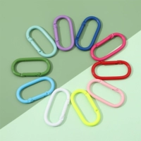 42# случайный микс цветов | Карабин овальный, алюминиевый, окрашенный распылением, 25х50мм, диаметр проволоки около 4мм, 5 шт.