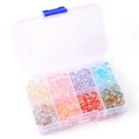 Сетка 12#8 | Коробка для набора стеклянных градиентных хрустальных бусин диаметром 8 мм, 25 штук в каждой сетке, всего около 200 штук.