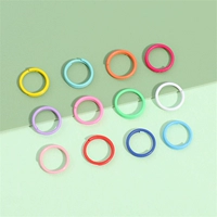 23# случайное смешивание цветов | Железное двухслойное плоское замкнутое кольцо, окрашенное распылением, диаметр проволоки 8 мм, диаметр проволоки около 1 мм, 250 шт.